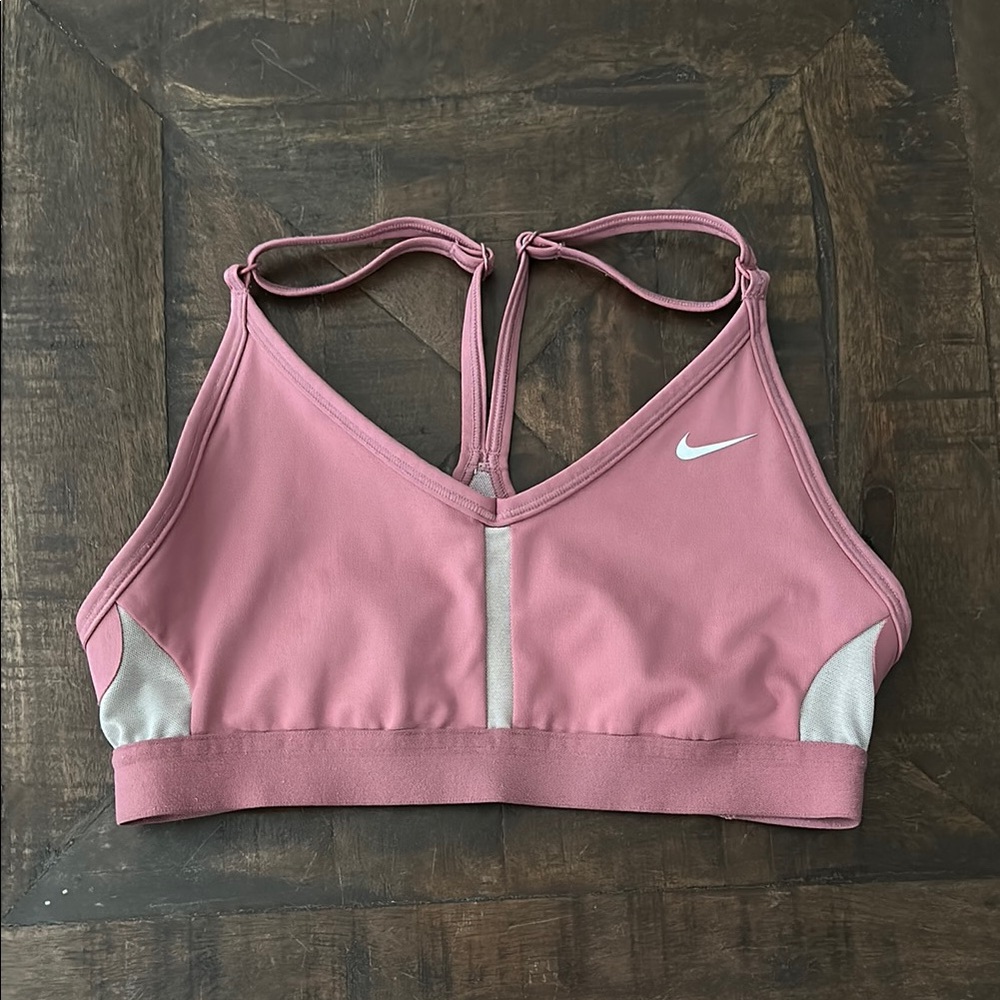 Nike Women's Pink and White Sports Bra